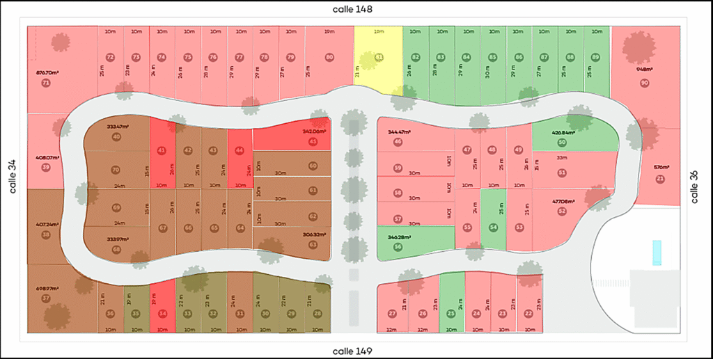 Plano disponibilidad de lotes en Altos del Plata
