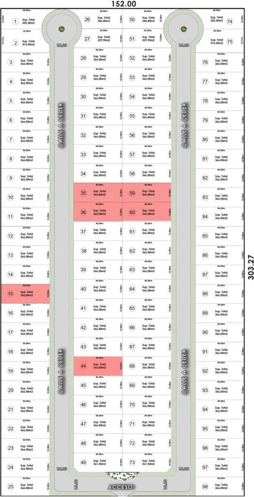 Plano Solares Village, lotes comercializados por Fliprop